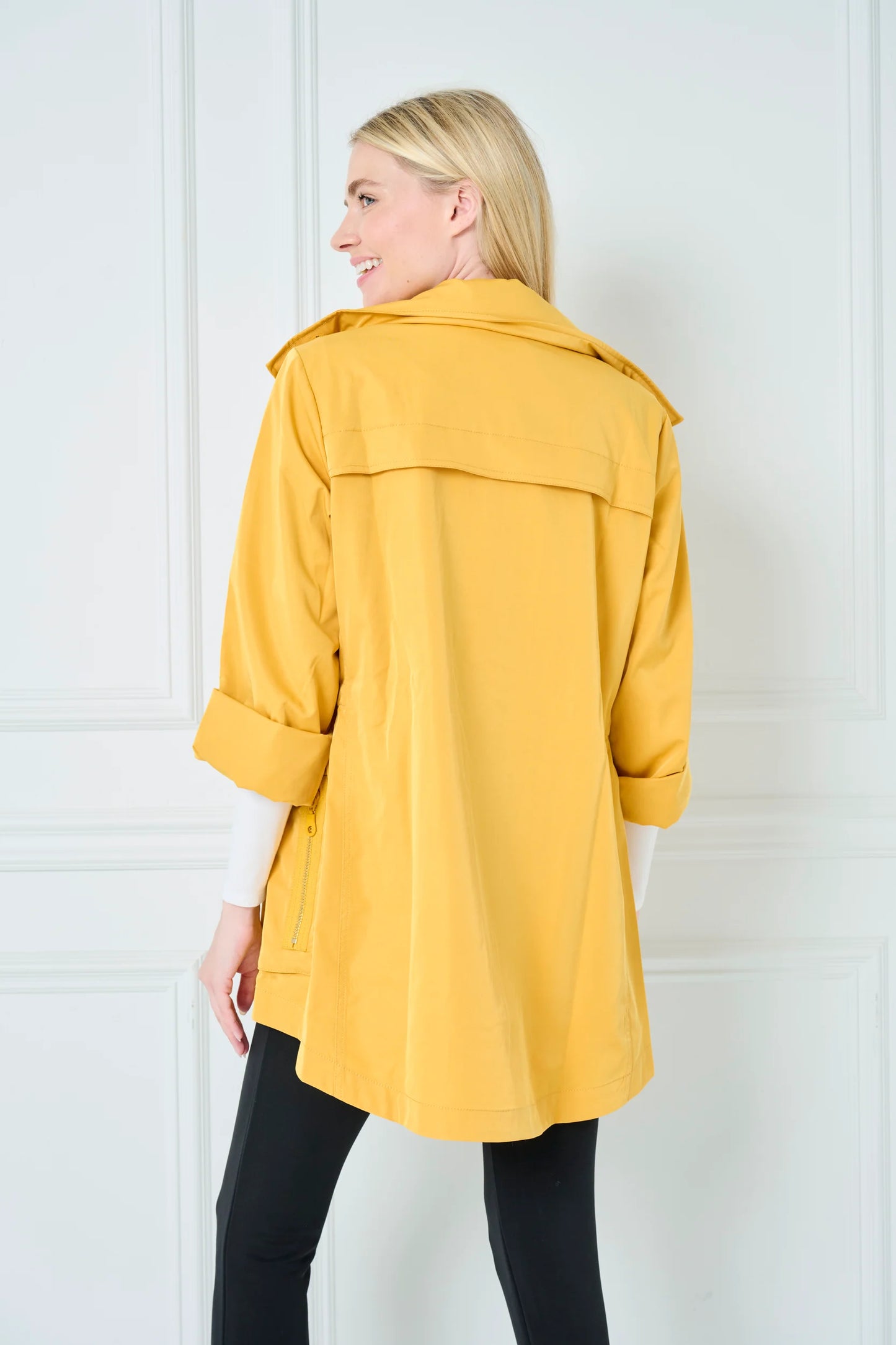 Crinkle Rain Jacket - Saffron