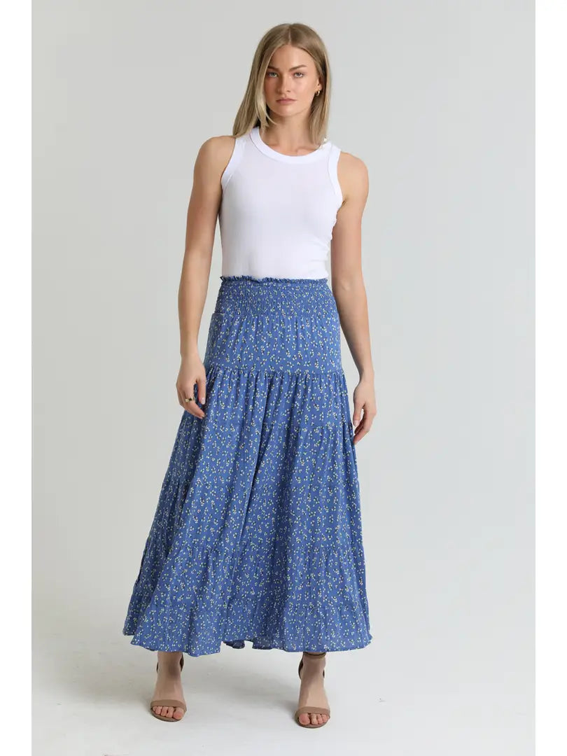 Smocked Waist Maxi Skirt