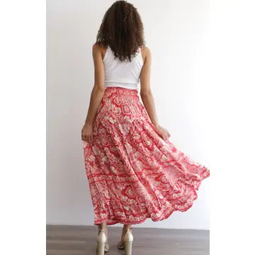 Smocked Waist Maxi Skirt