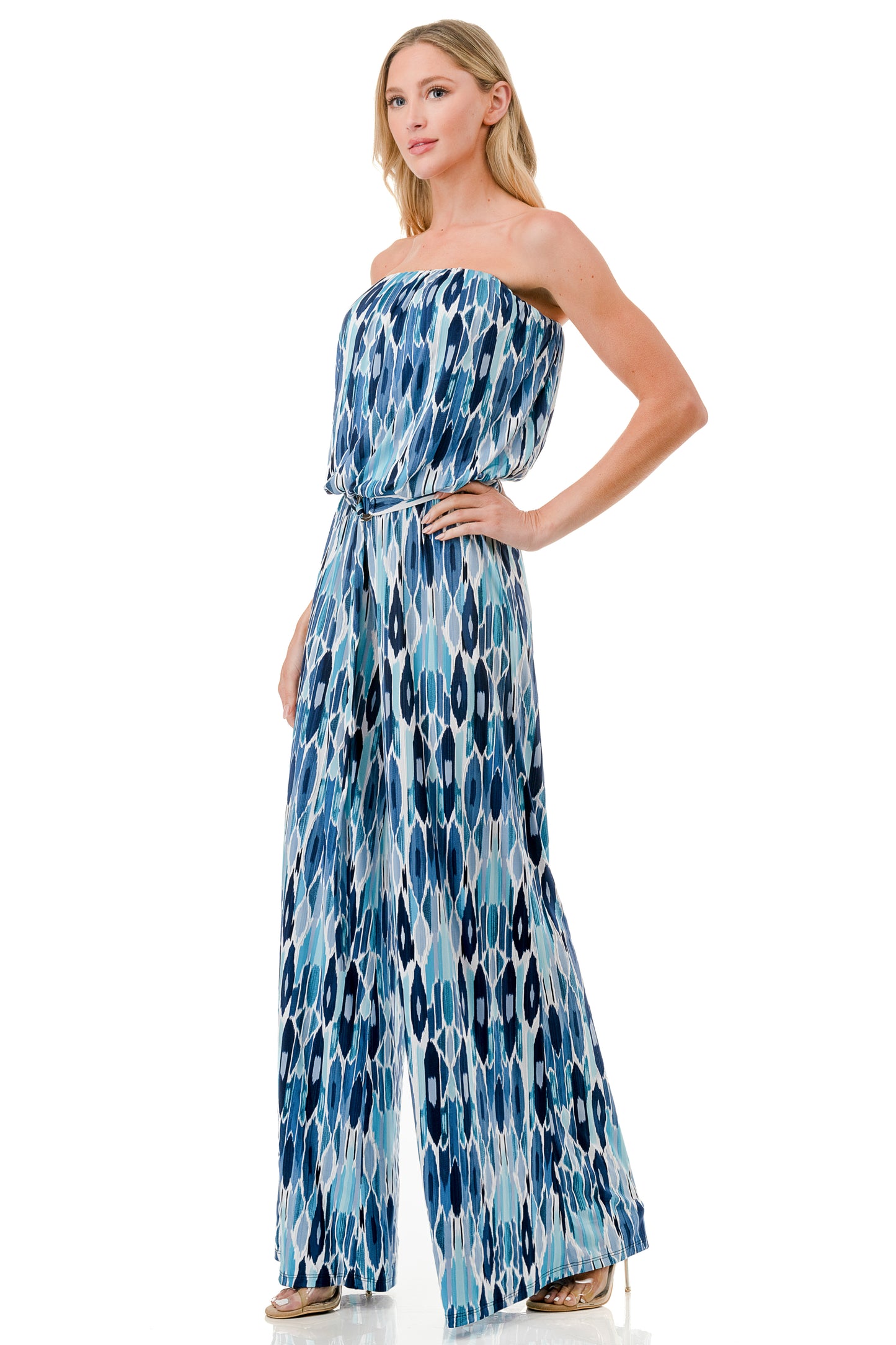 Strapless Wide Leg Jumpsuit