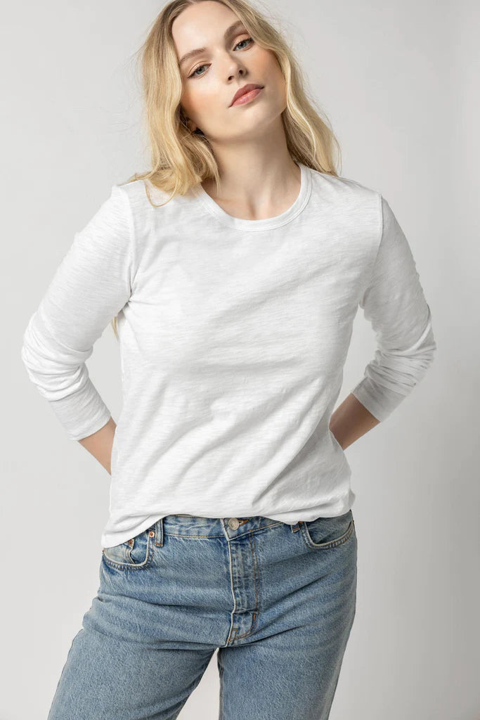 Long Sleeve Crewneck - White