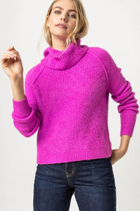 Waffle Stitch Turtleneck Sweater