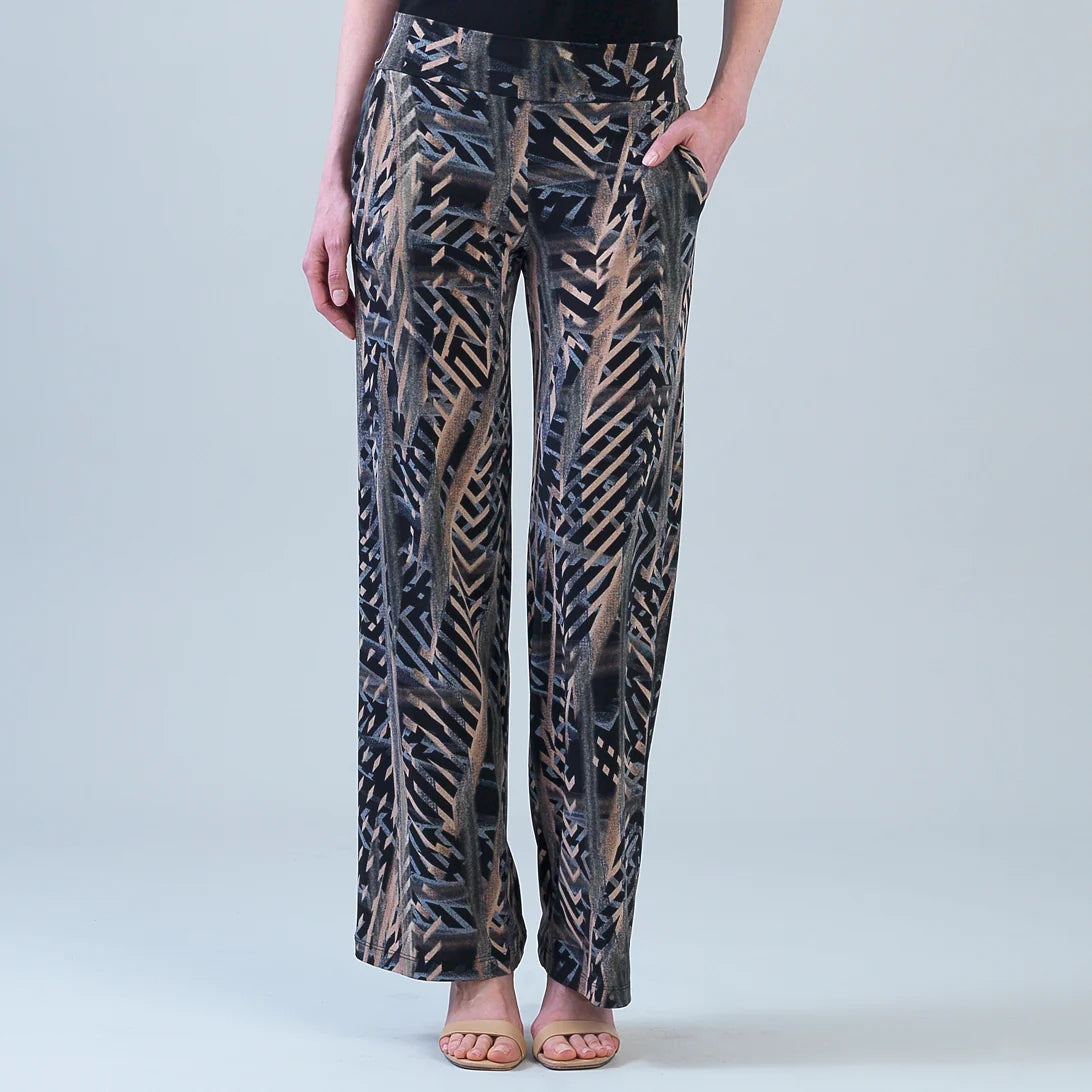 Signature Wide Leg Pant in Track Stripe