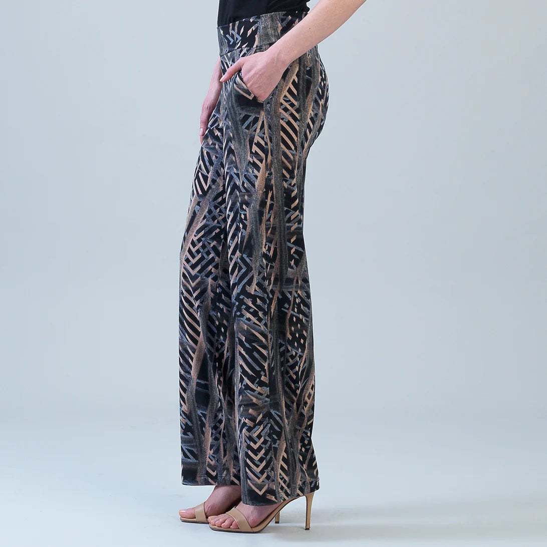 Signature Wide Leg Pant in Track Stripe