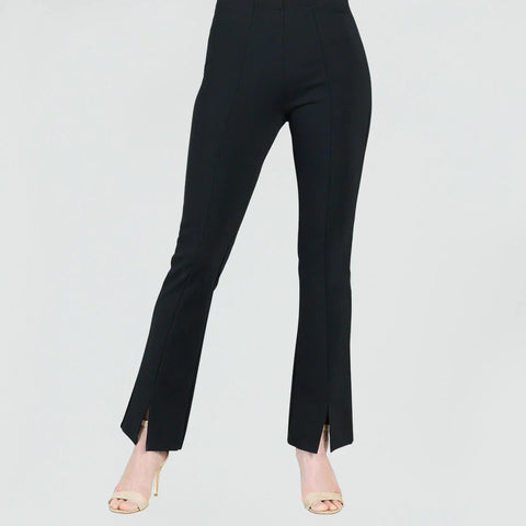Ponte Knit Kick Front Slit Pant