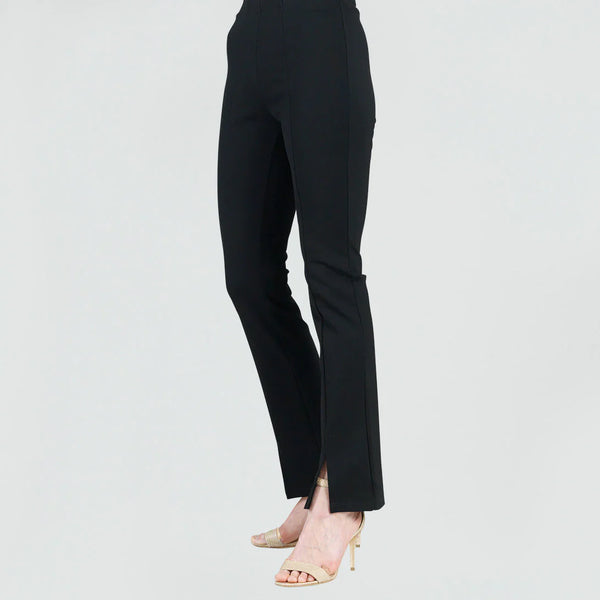 Ponte Knit Kick Front Slit Pant