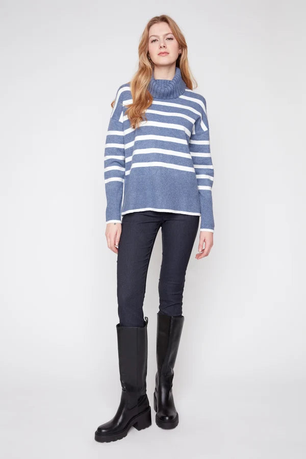 Striped Turtleneck Sweater