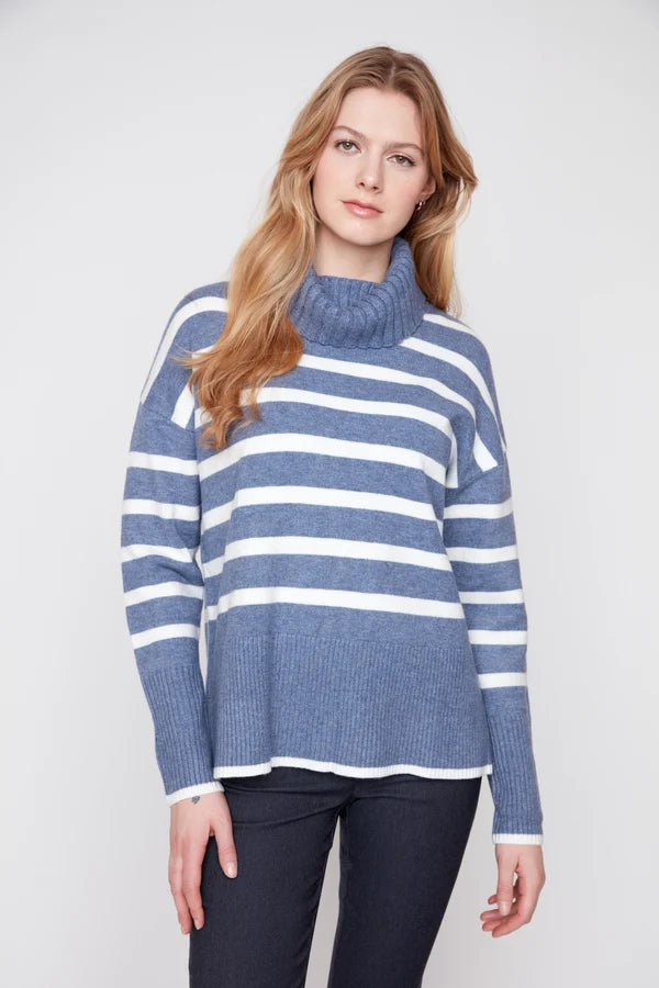Striped Turtleneck Sweater