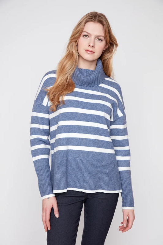 Striped Turtleneck Sweater