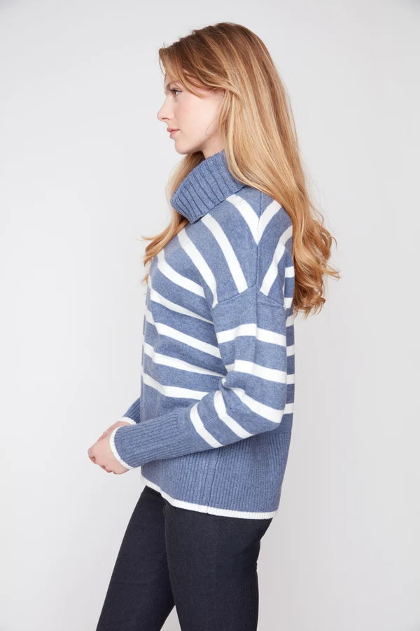 Striped Turtleneck Sweater