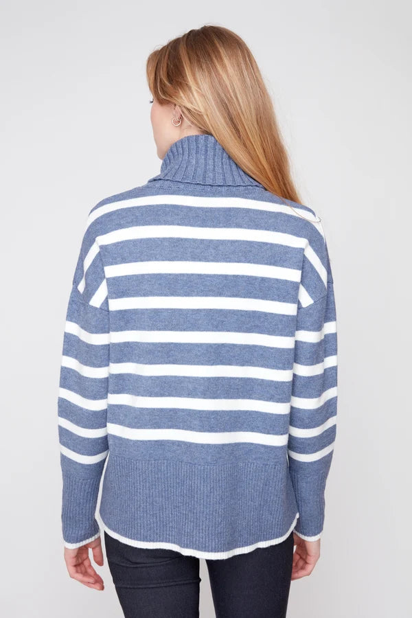 Striped Turtleneck Sweater