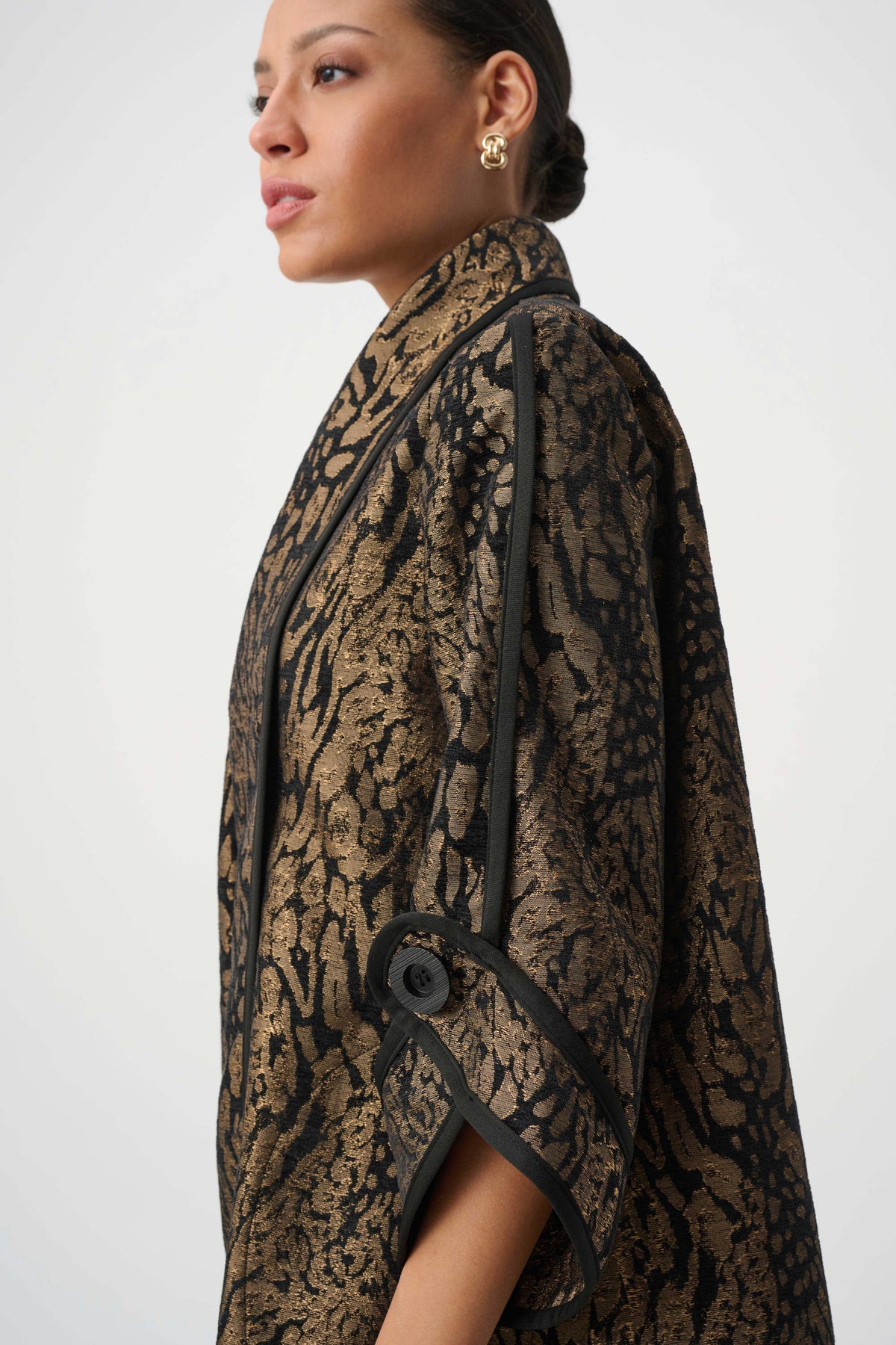 Animal Print Shawl Collar Cover Up