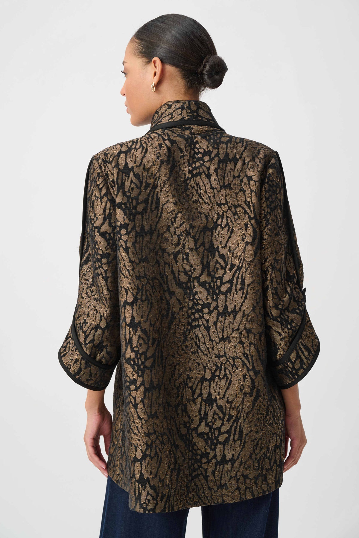 Animal Print Shawl Collar Cover Up