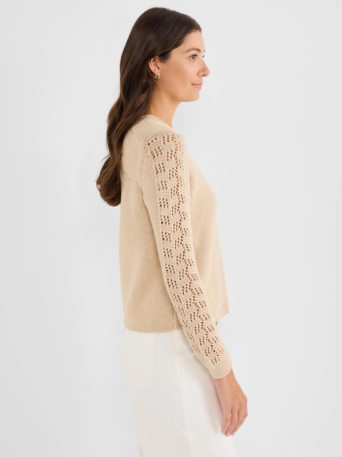 Crochet Sleeve Crimpy Cord Sweater