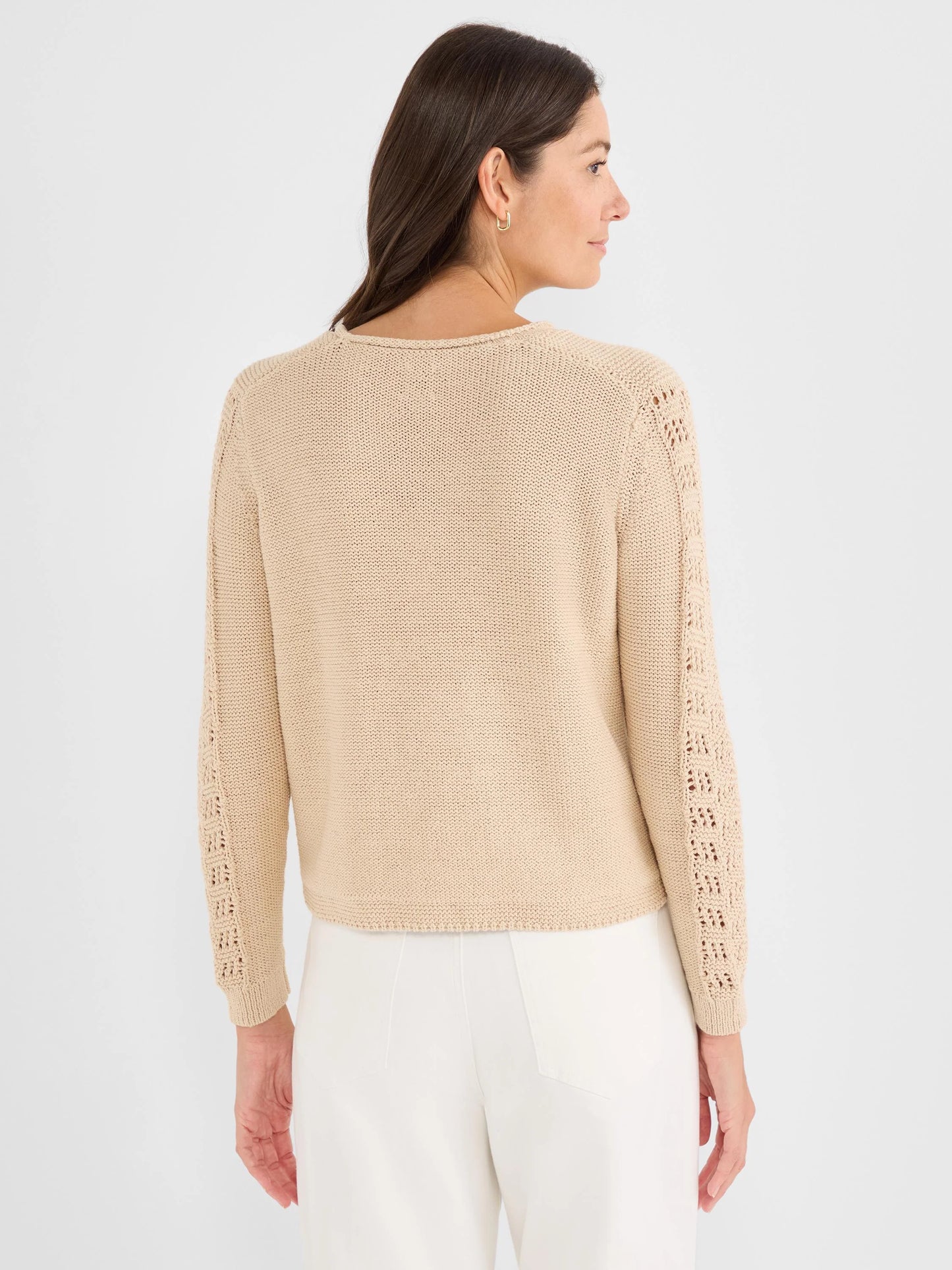 Crochet Sleeve Crimpy Cord Sweater