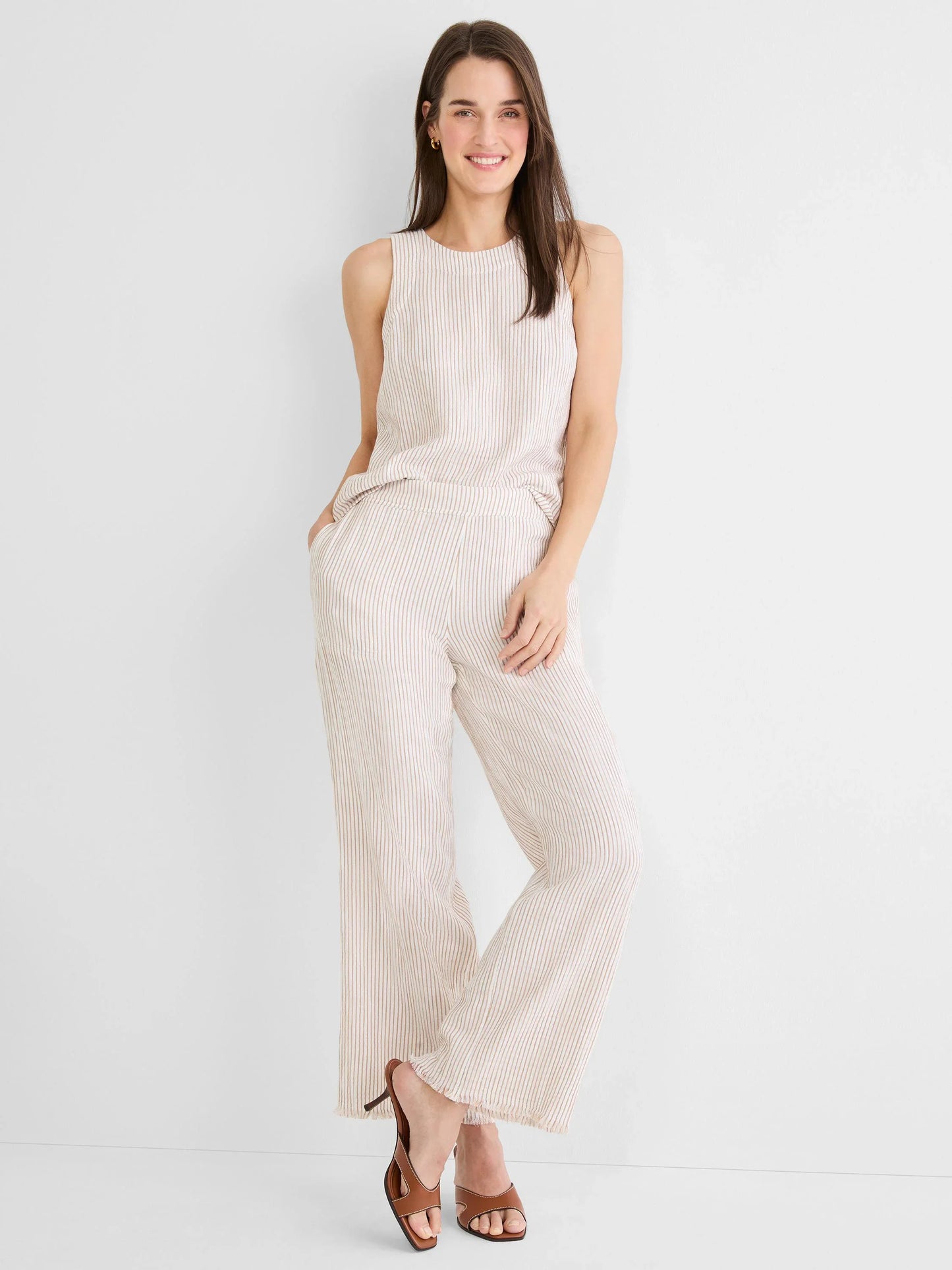 Pinstripe Gauze Pop On Top