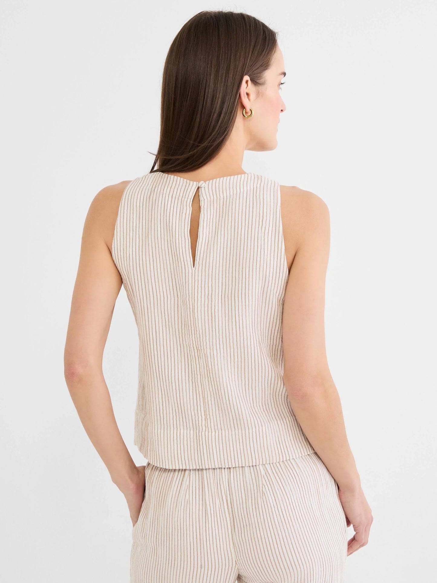 Pinstripe Gauze Pop On Top
