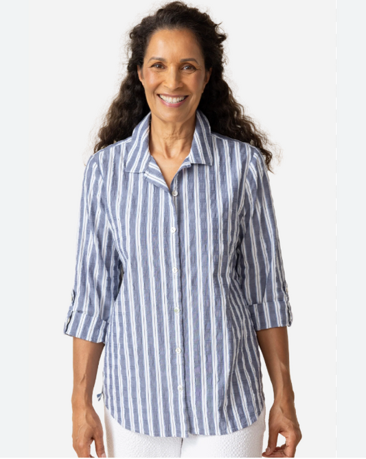 Palm Beach Stripe Ribbon Trim Tunic