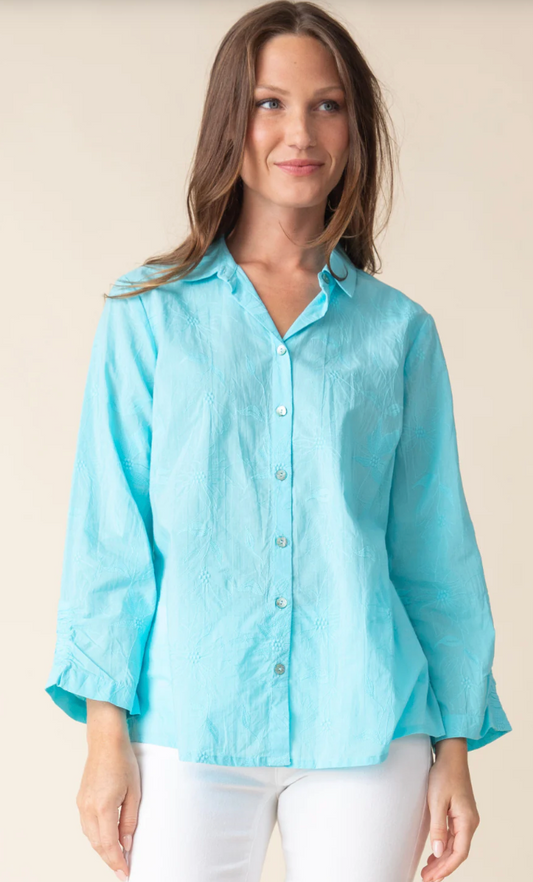 Floral Embroidery Romance Shirt