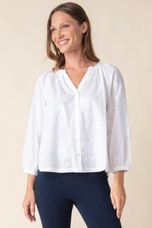 Floral Embroidery Romance Shirt