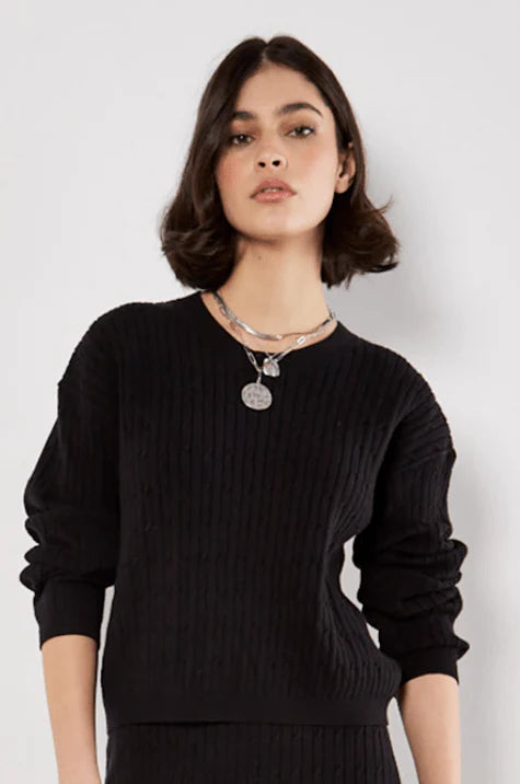 Fine Gauge Cable Batwing Sweater