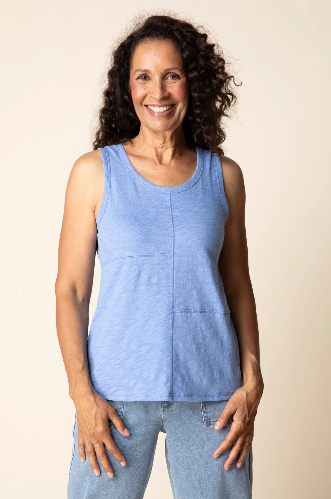 Cotton Pebble Pieced Tank