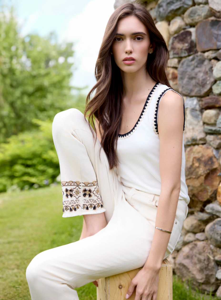 Tank Top with Crochet Detail