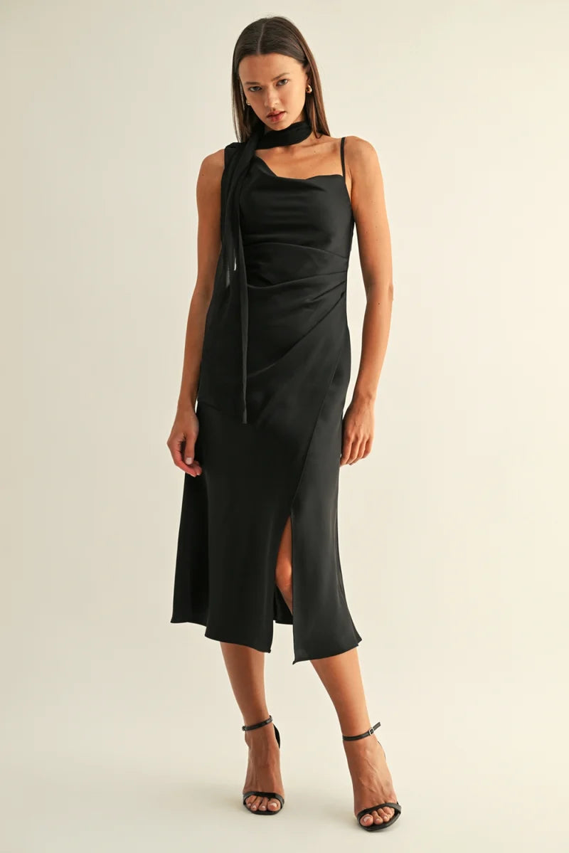 Selena Scarf Cowl Neck Dress