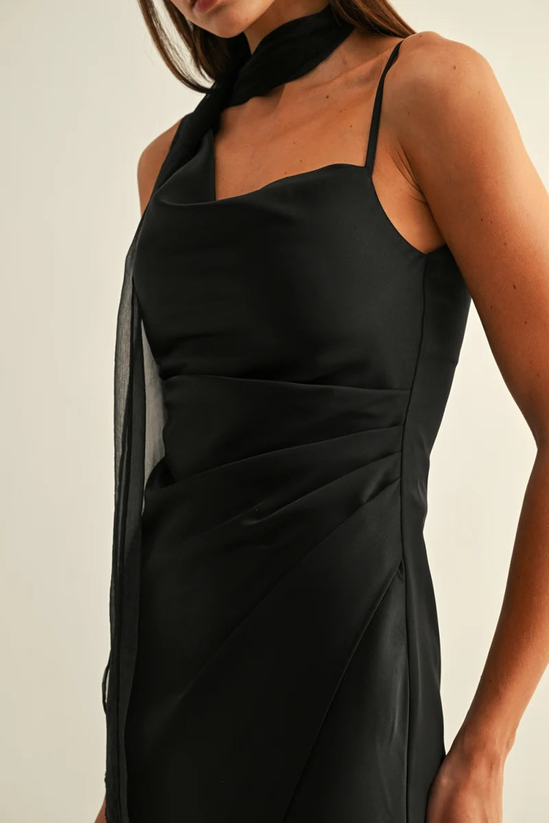 Selena Scarf Cowl Neck Dress