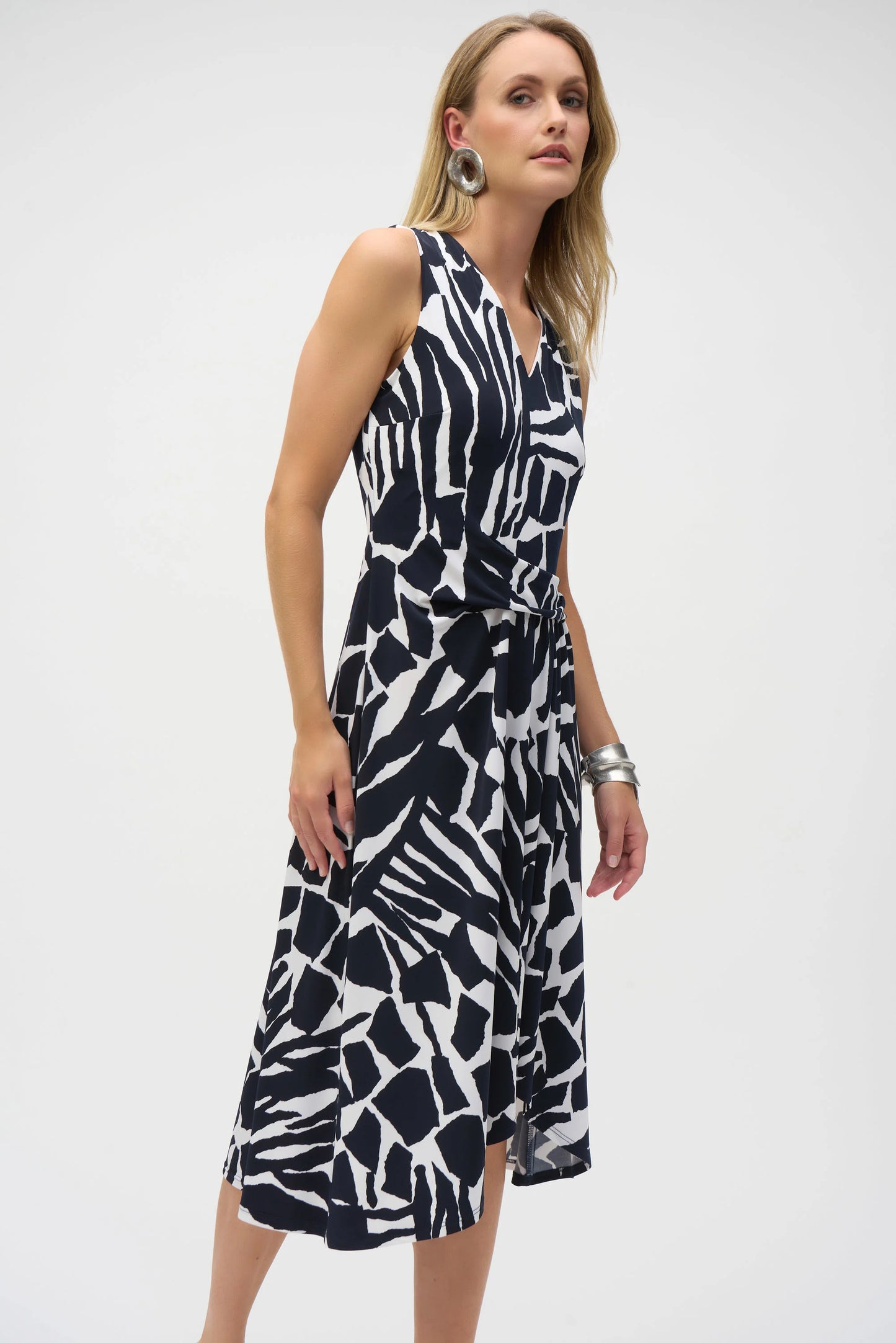Silky Knit Abstract Dress