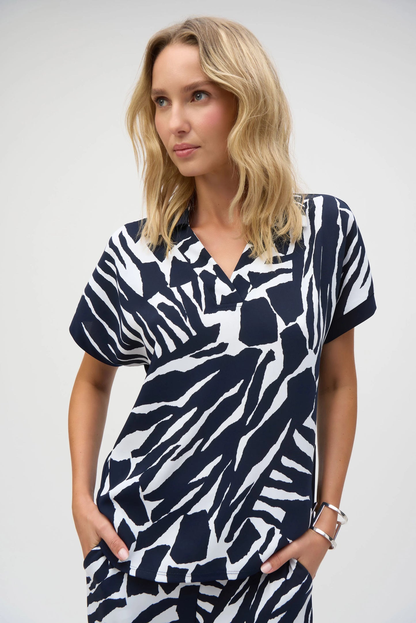 Silky Knit Abstract Top