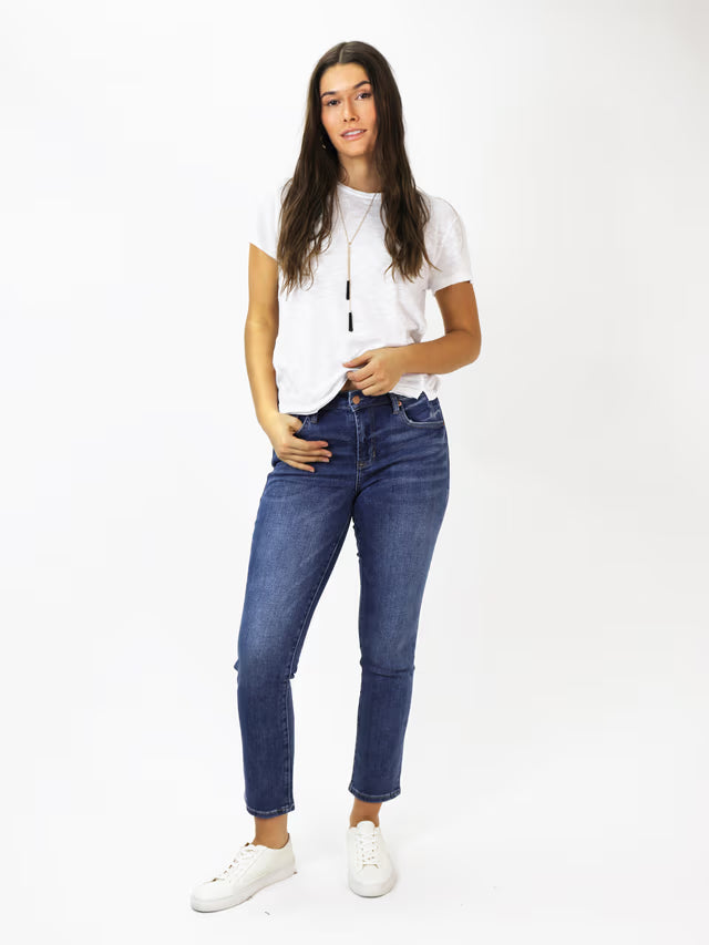 Blaire Mid-Rise Slim Straight Jeans