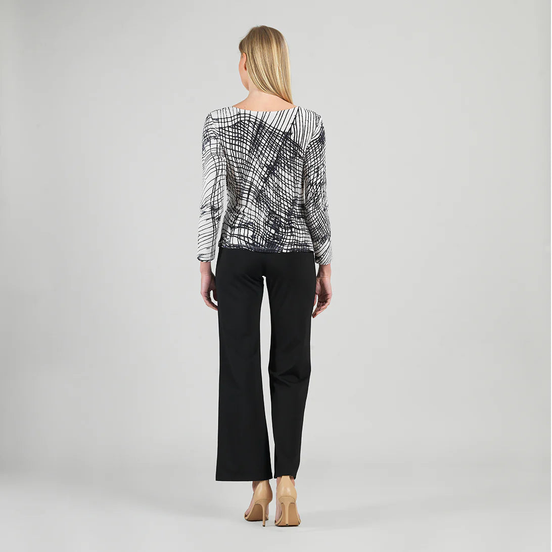 Geo Web Lines Side Tie Waist Top