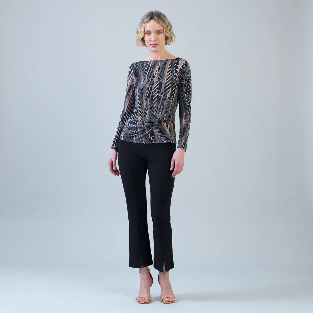 Side Twist Top in Track Stripe