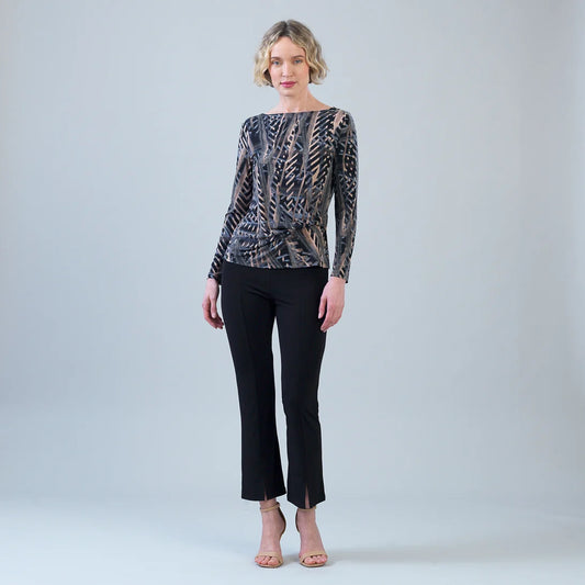 Side Twist Top in Track Stripe