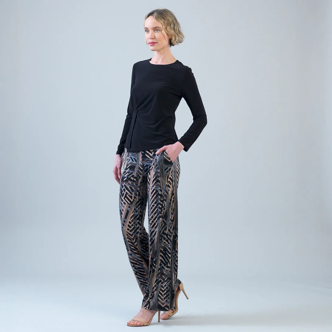 Signature Wide Leg Pant in Track Stripe