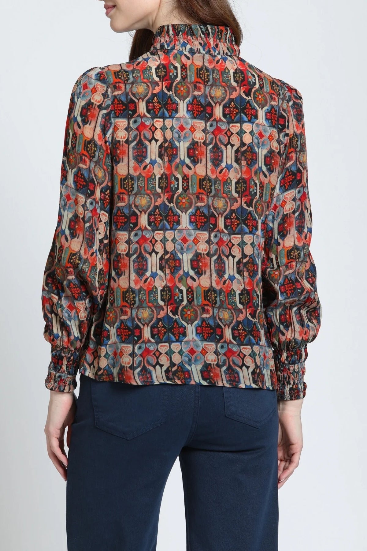 Puff Sleeve Blouse with Ruched Detail