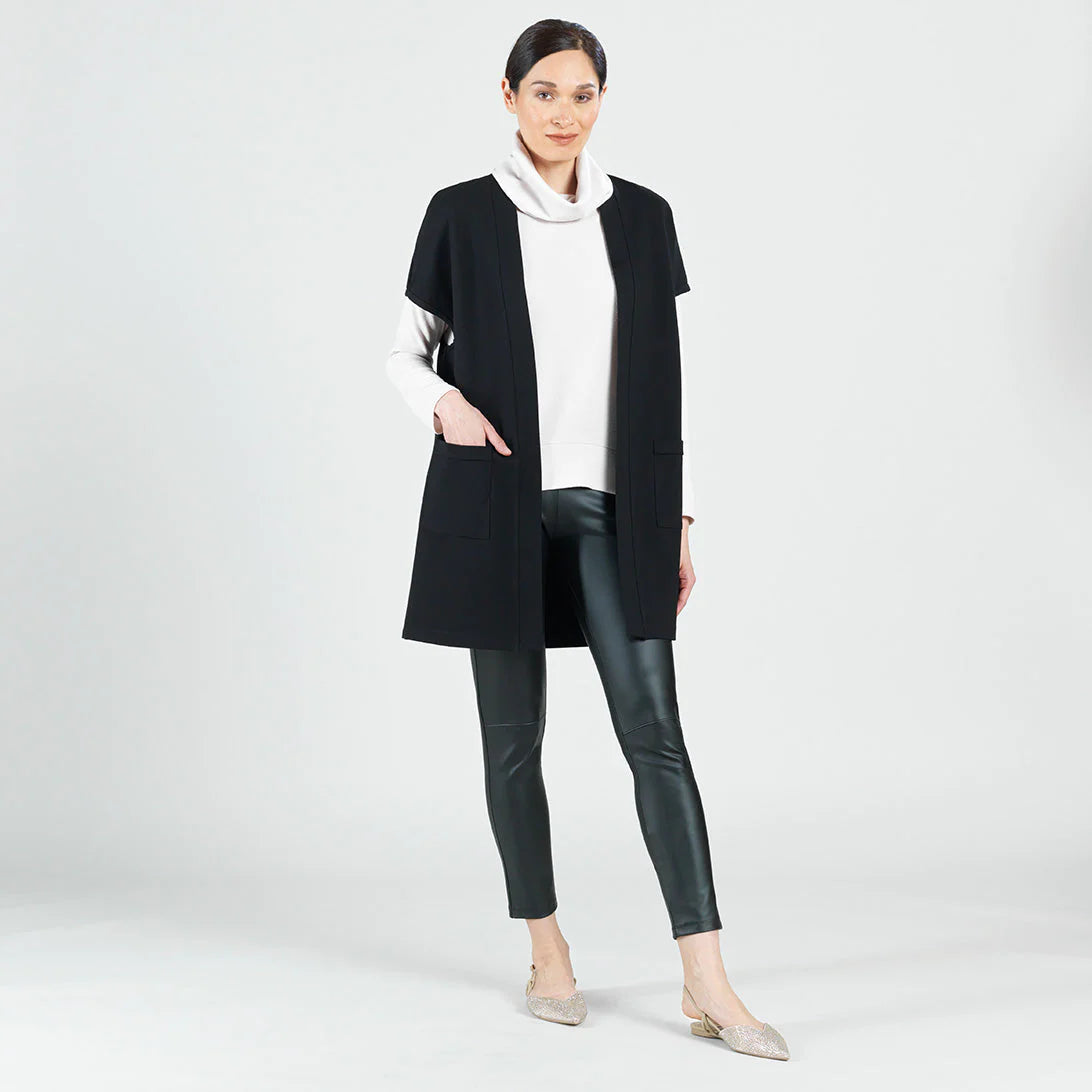 Ponte Knit Cap Sleeve Vest