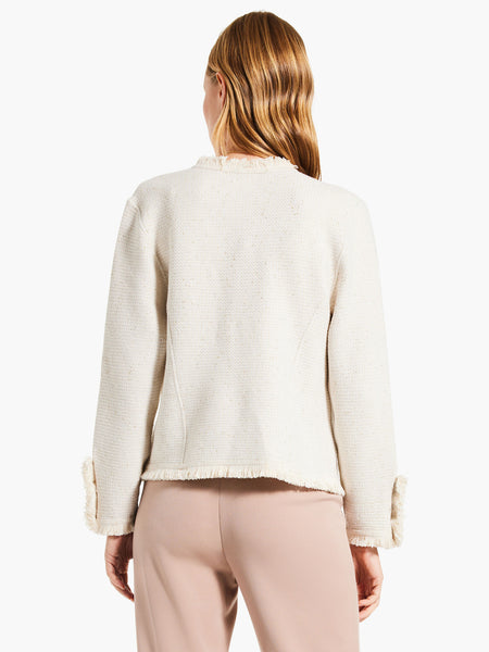 Metallic Fringe Mix Knit Jacket