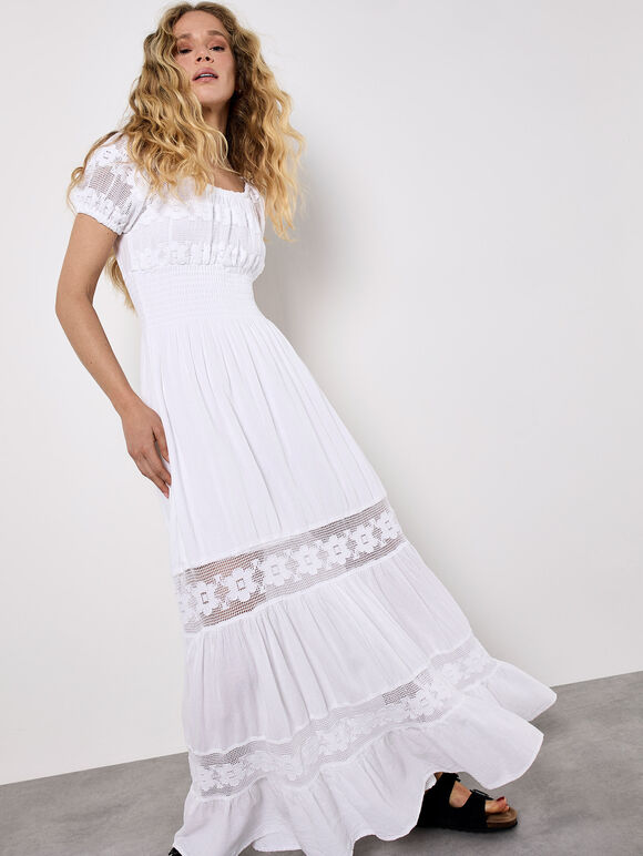 Floral Lace Milkmaid Maxi