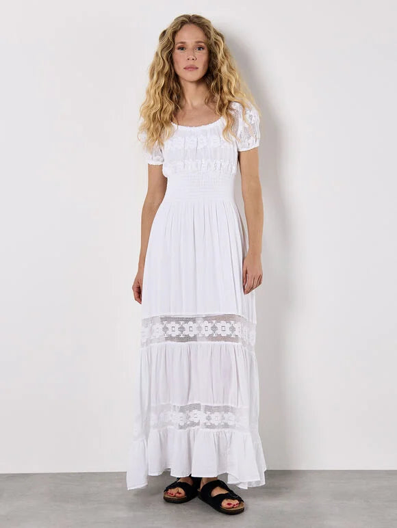 Floral Lace Milkmaid Maxi