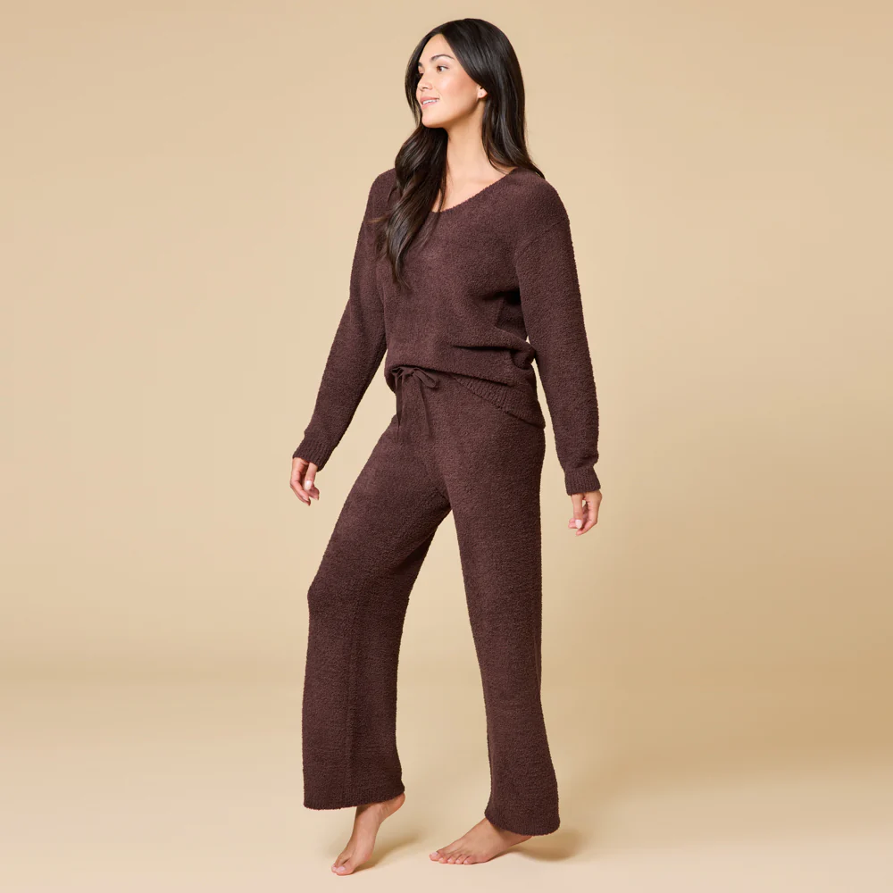 Solid Marshmallow V-Neck Lounge Set