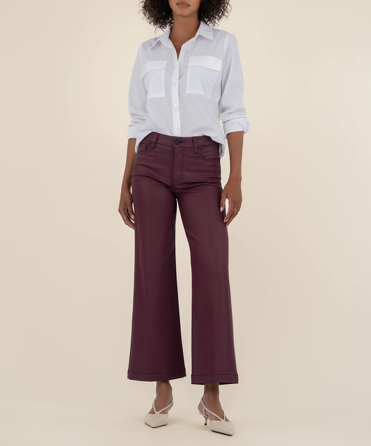 Meg Coated Hi Rise Wide Leg