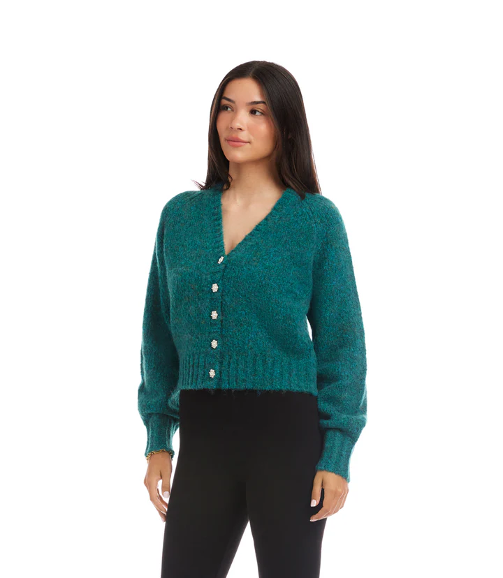 Pearl Button Cardigan Sweater