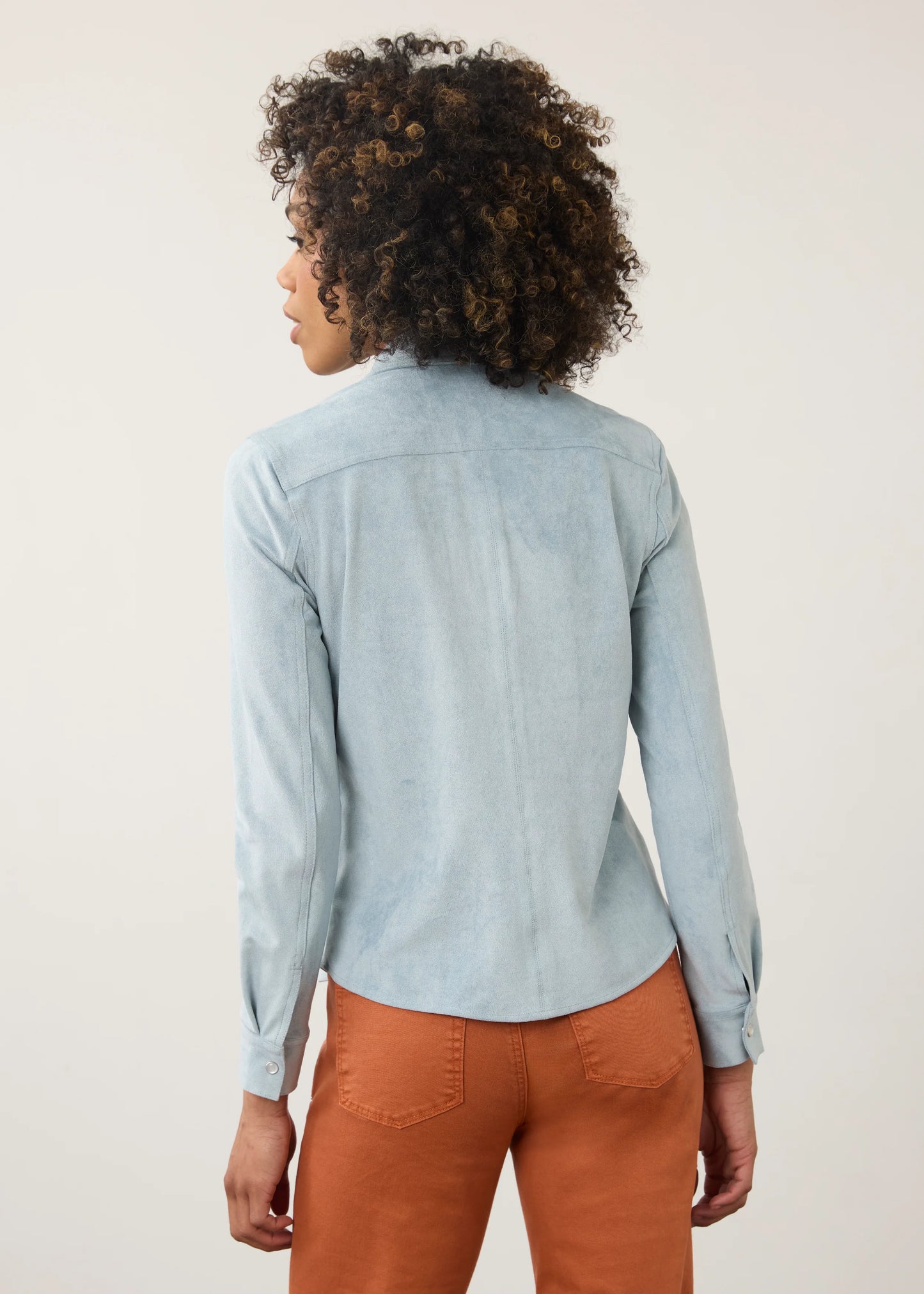 Long Sleeve Suede Shirt