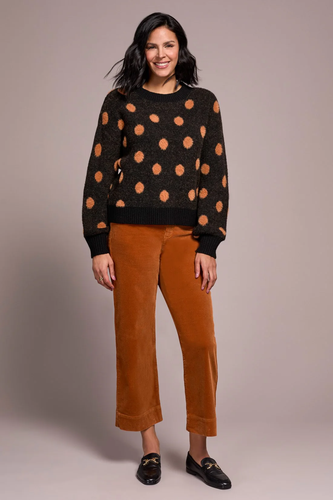 Polka Dot Crew Neck Sweater