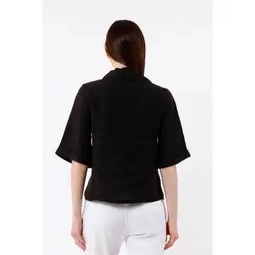 Milena 3/4 Sleeve Button Front Linen Top