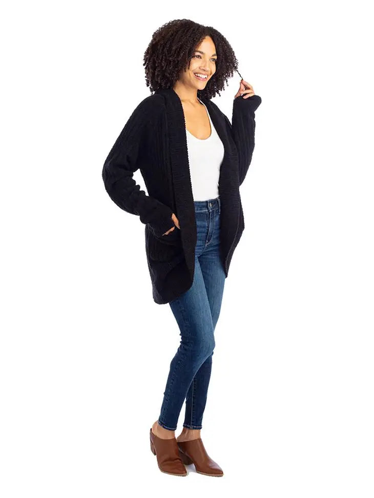 Solid Rib Marshmallow Cocoon Cardigan
