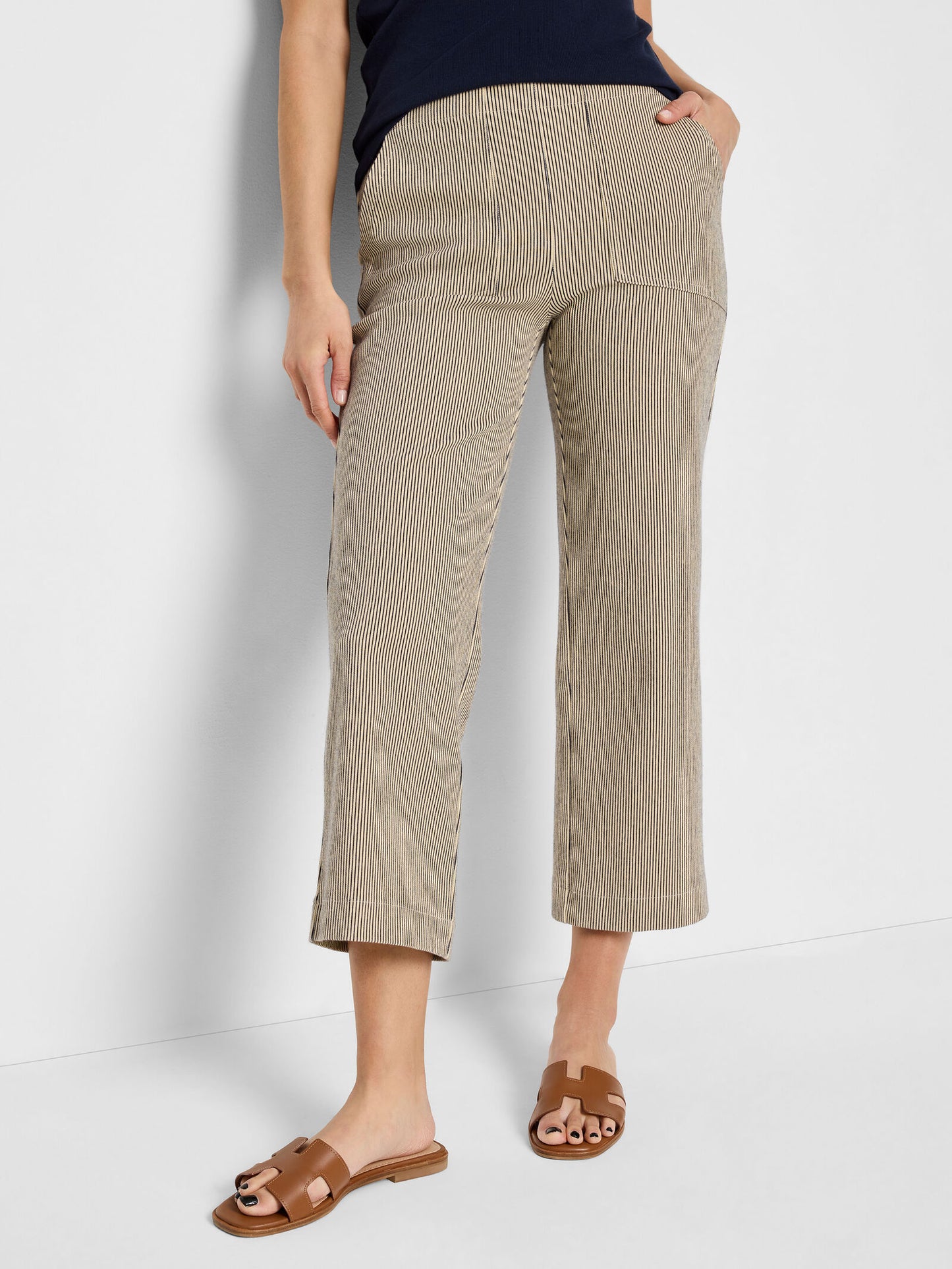 Stripe Wide-Leg Jeans