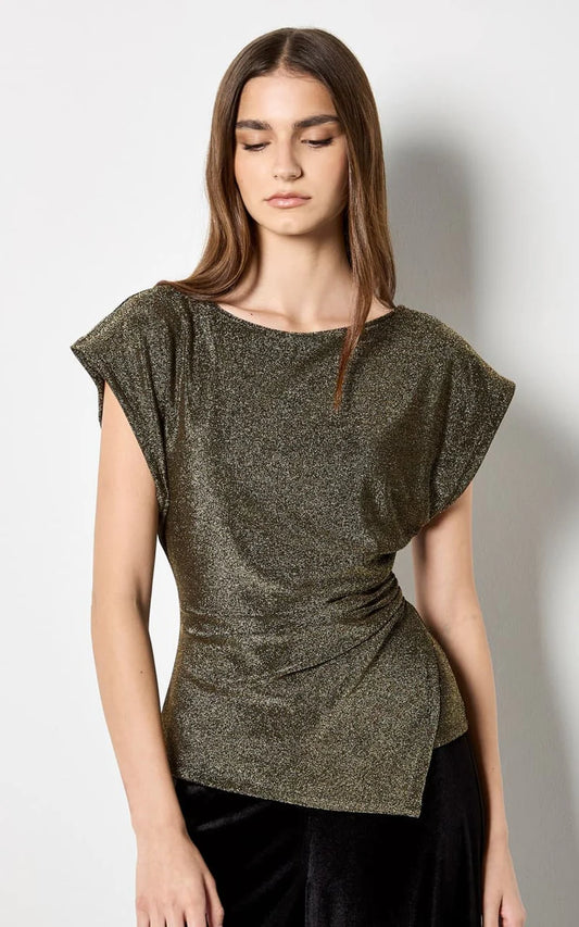 Sparkle Side Ruched Wrap Top